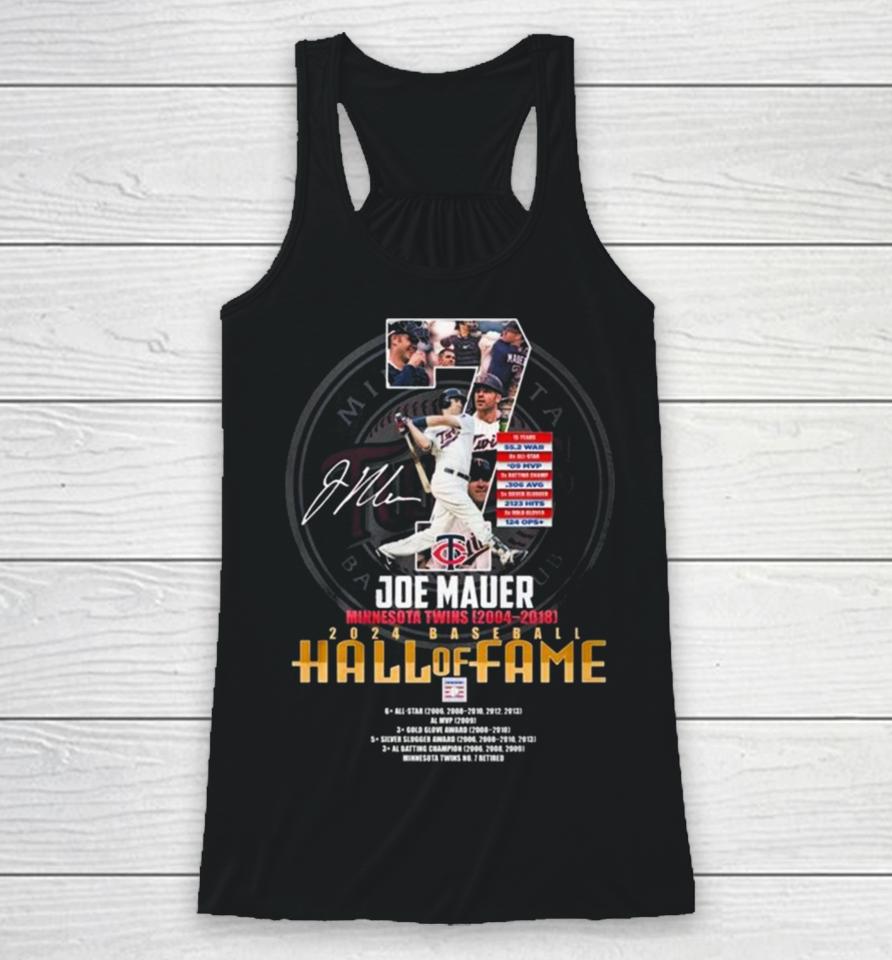 Joe Mauer Minnesota Twins 2004 – 2018 2024 Baseball Hall Of Fame Signature Racerback Tank