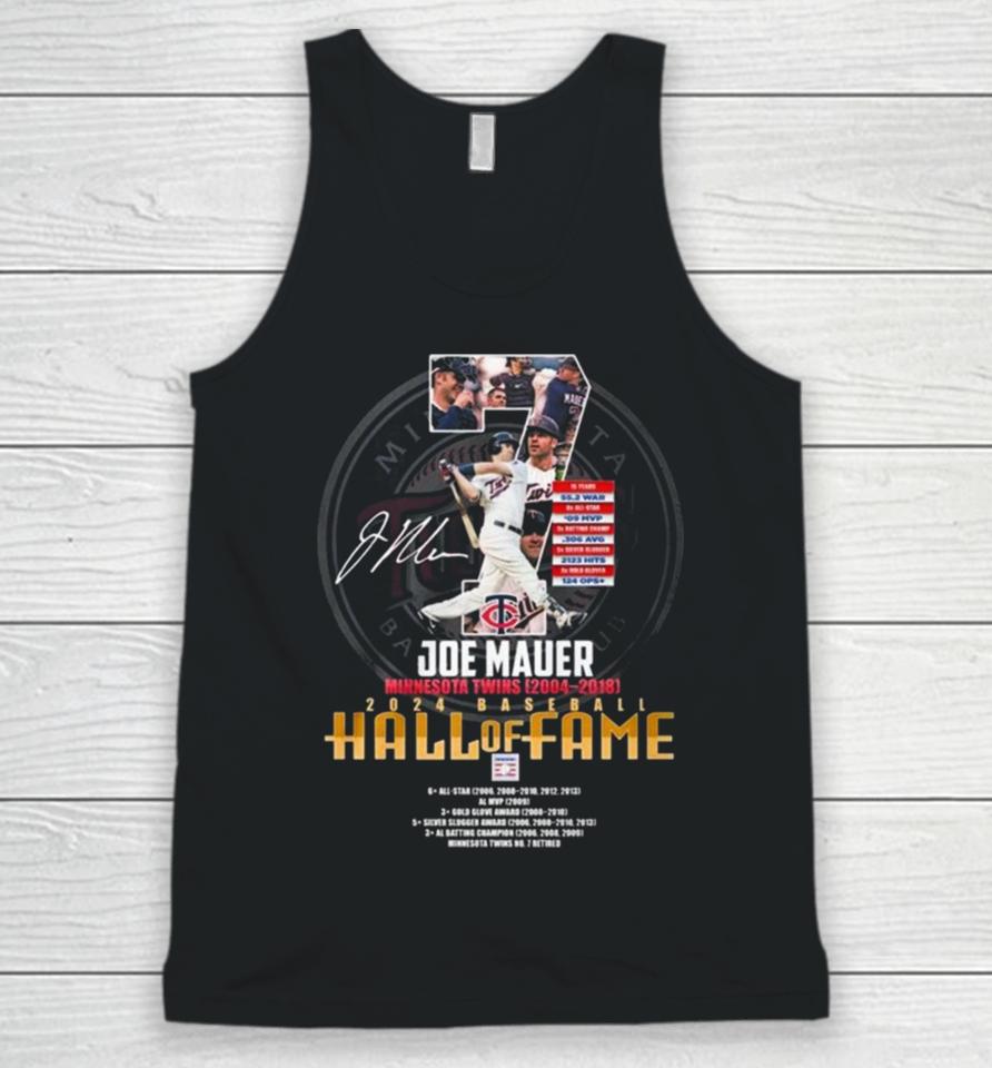 Joe Mauer Minnesota Twins 2004 – 2018 2024 Baseball Hall Of Fame Signature Unisex Tank Top