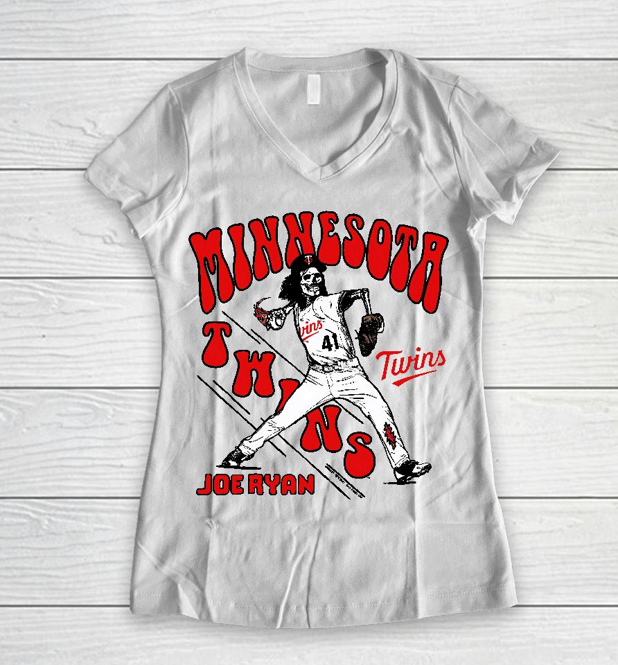 Joe Ryan Minnesota Twins Women V-Neck T-Shirt