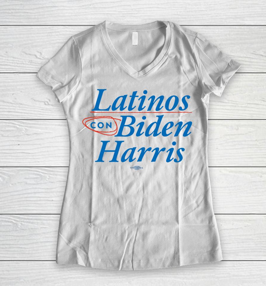 Joebiden Store Latinos Con Biden Harris Women V-Neck T-Shirt