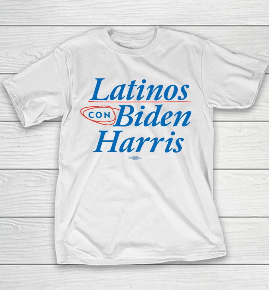 Joebiden Store Latinos Con Biden Harris Youth T-Shirt