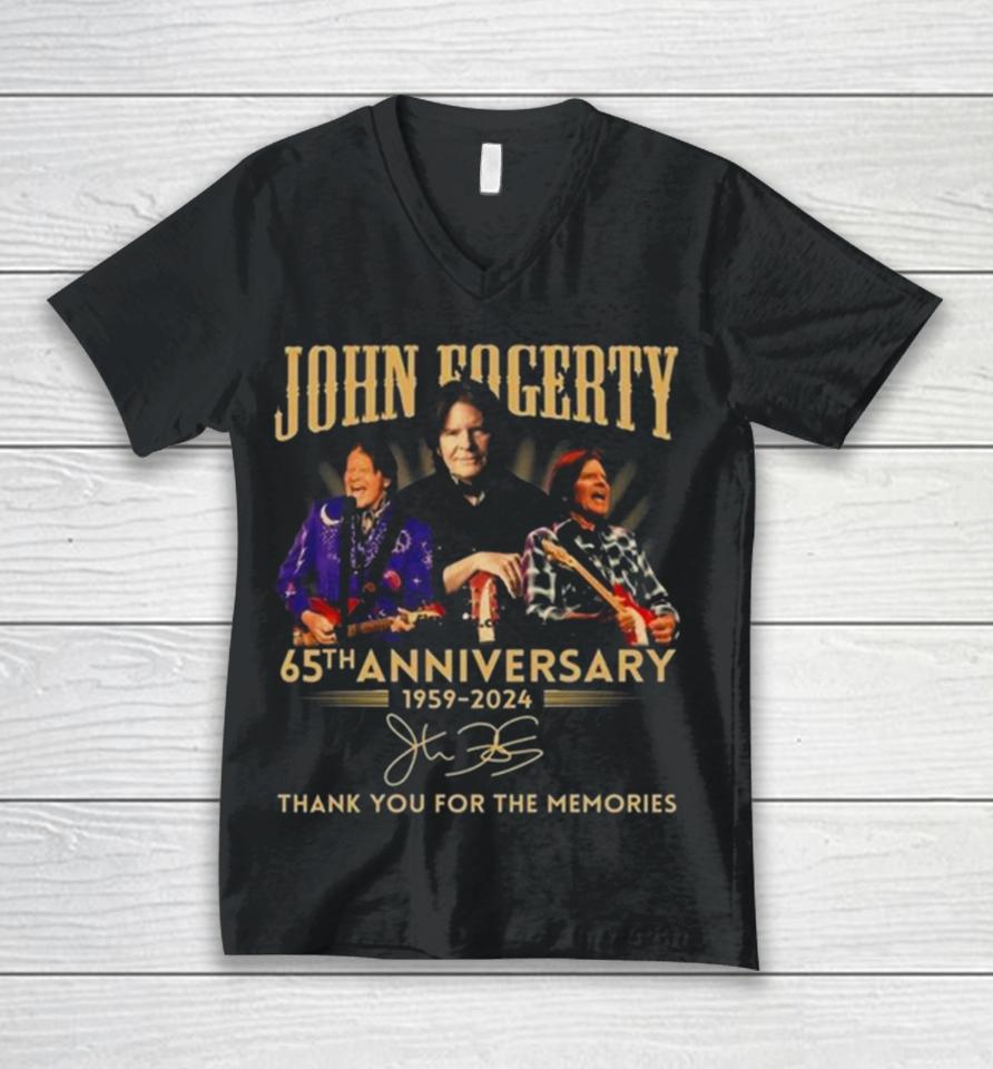 John Fogerty 65Th Anniversary 1959 – 2024 Thank You For The Memories Signature Unisex V-Neck T-Shirt