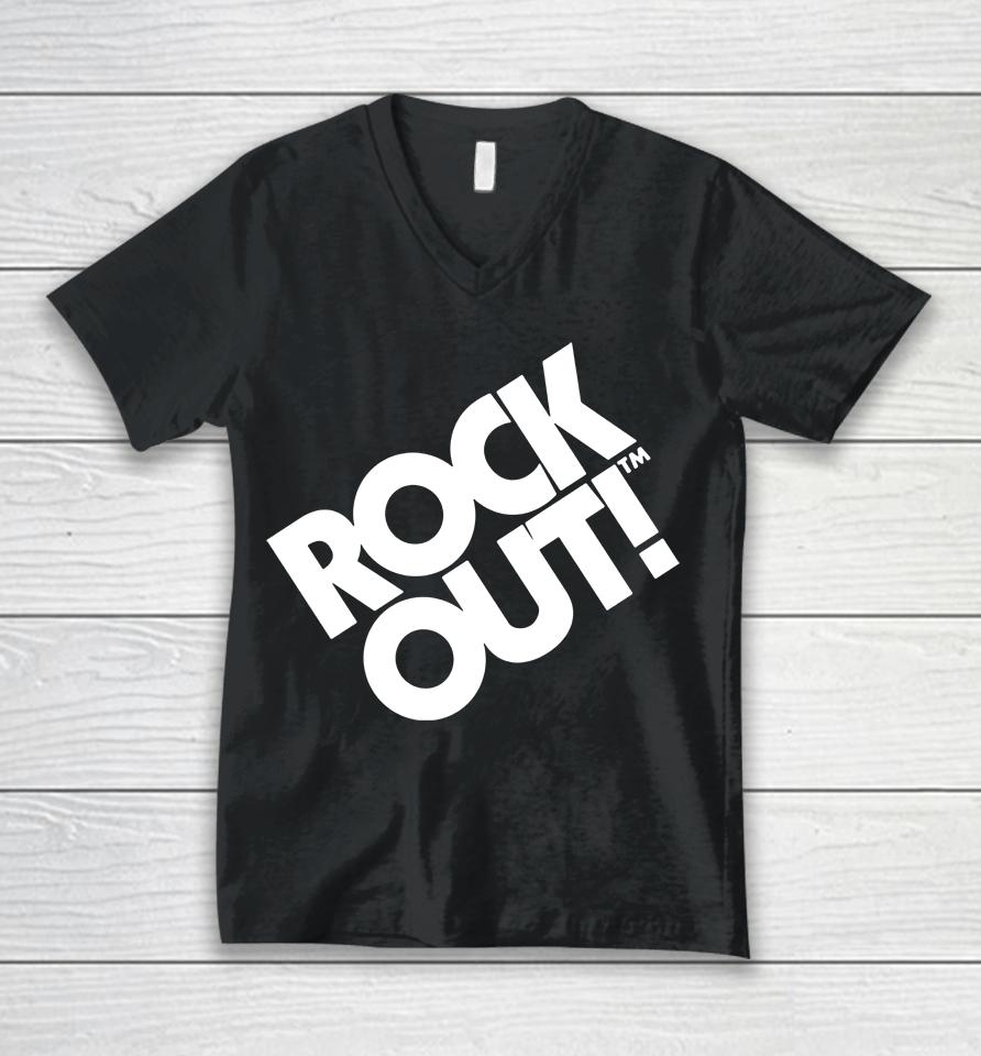 John Mayer Merch Rock Out White Unisex V-Neck T-Shirt