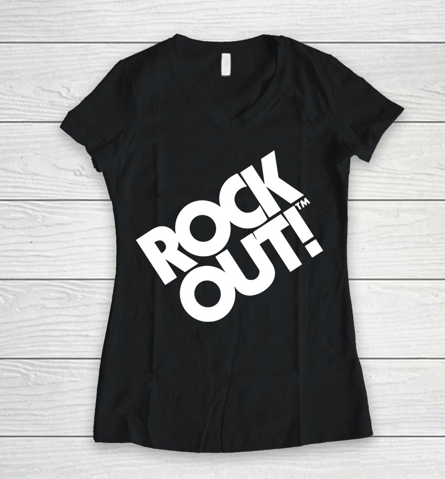John Mayer Merch Rock Out White Women V-Neck T-Shirt