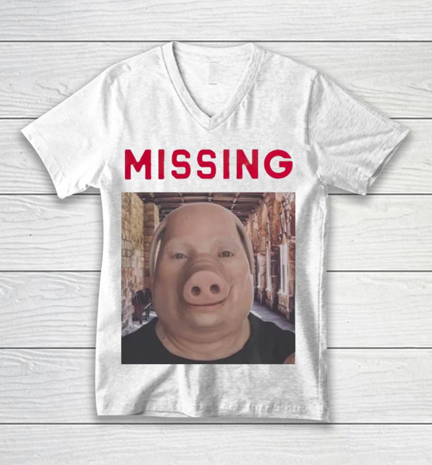 John Pork Missing Unisex V-Neck T-Shirt