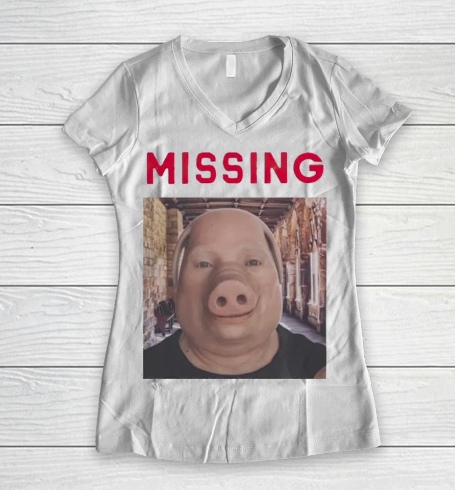 John Pork Missing Women V-Neck T-Shirt