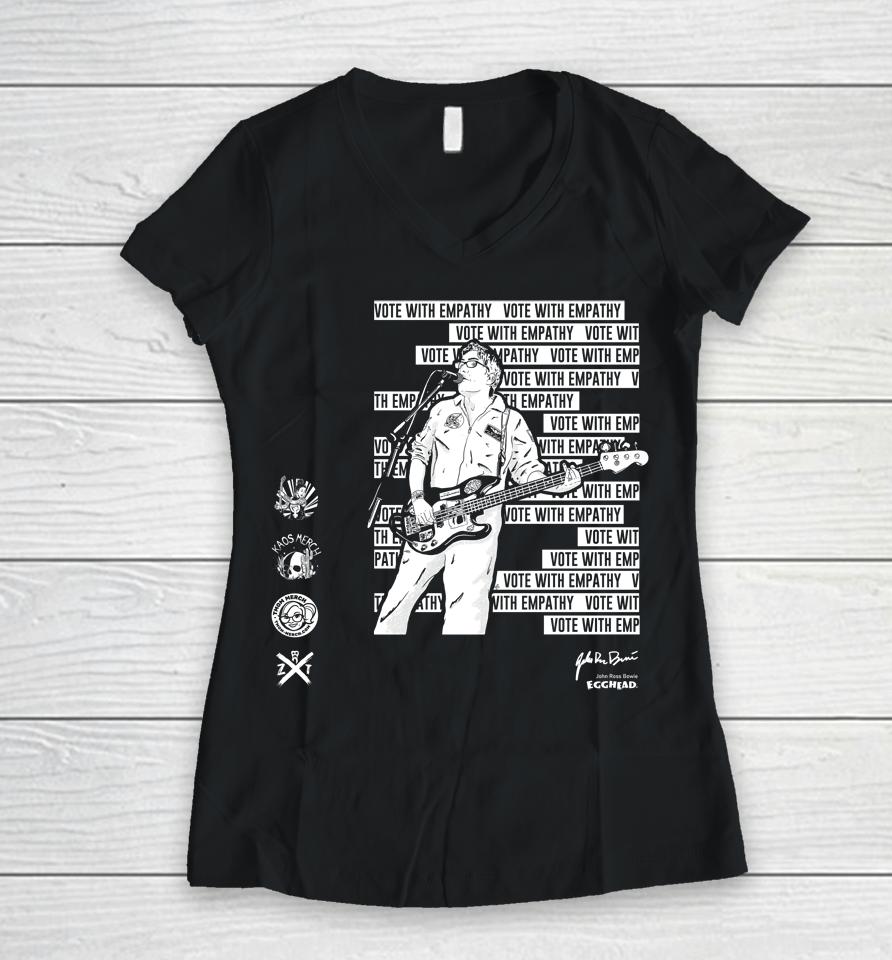 John Ross Bowie Bassists Against Racists Women V-Neck T-Shirt