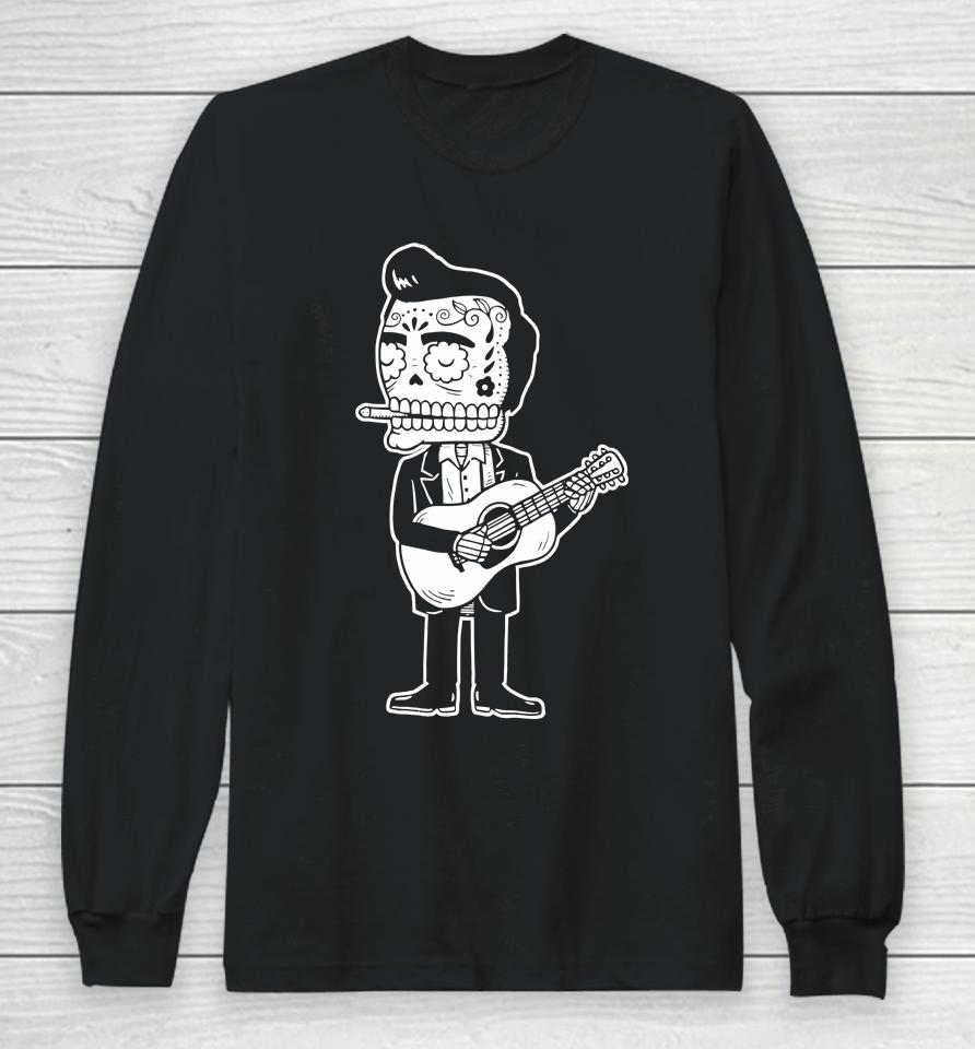 Johnny Cash Calavera Gocco Skull Long Sleeve T-Shirt