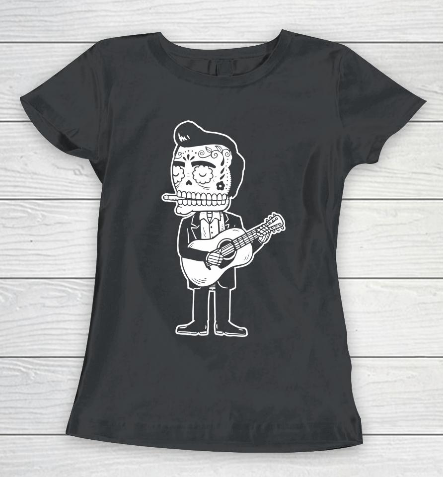 Johnny Cash Calavera Gocco Skull Women T-Shirt