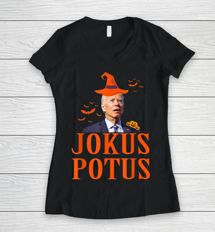 Jokus Potus Halloween Biden Women V-Neck T-Shirt