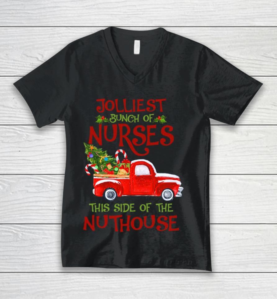 Jolliest Bunch Of Nurses This Side Christmas Unisex V-Neck T-Shirt