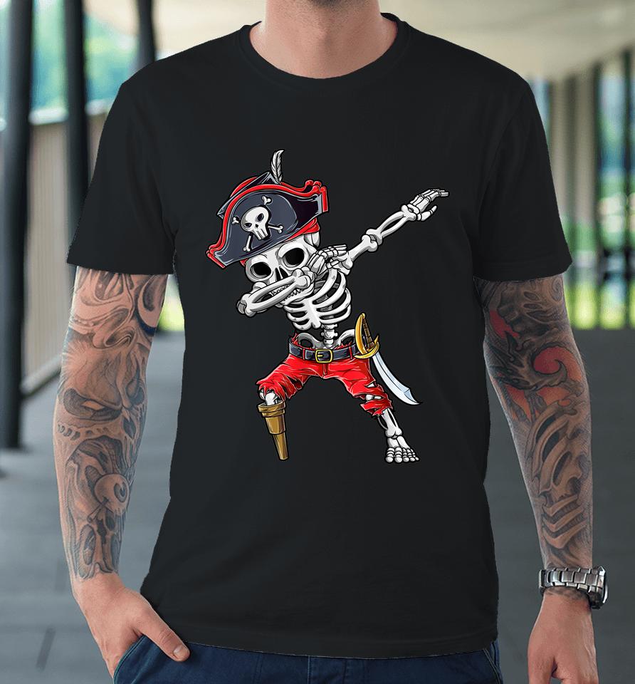 Jolly Roger Dabbing Skeleton Pirate Halloween Premium T-Shirt