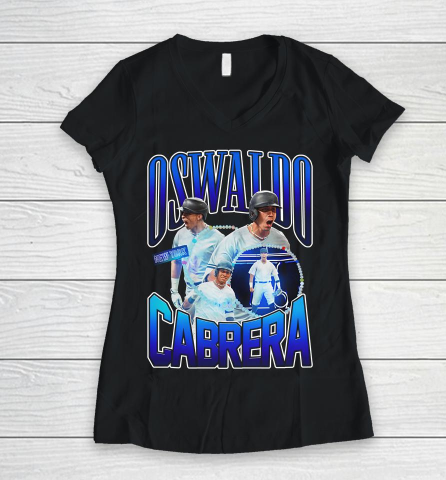 Jomboy Media Merch Oswaldo Cabrera Signature Series Women V-Neck T-Shirt