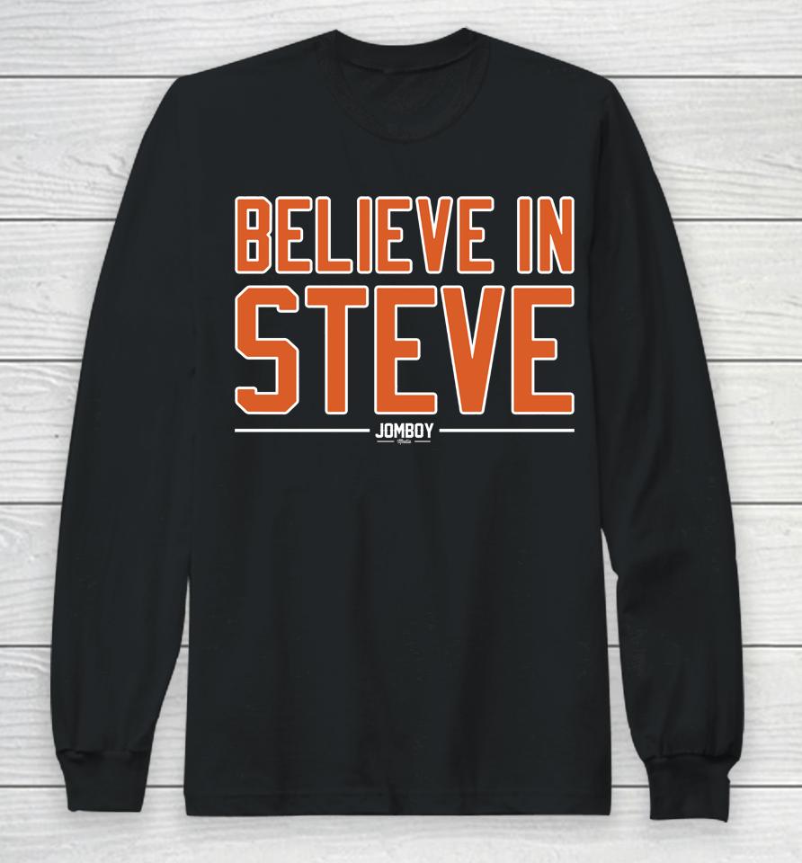 Jomboy Media Shop New York Mets Believe In Steve Long Sleeve T-Shirt
