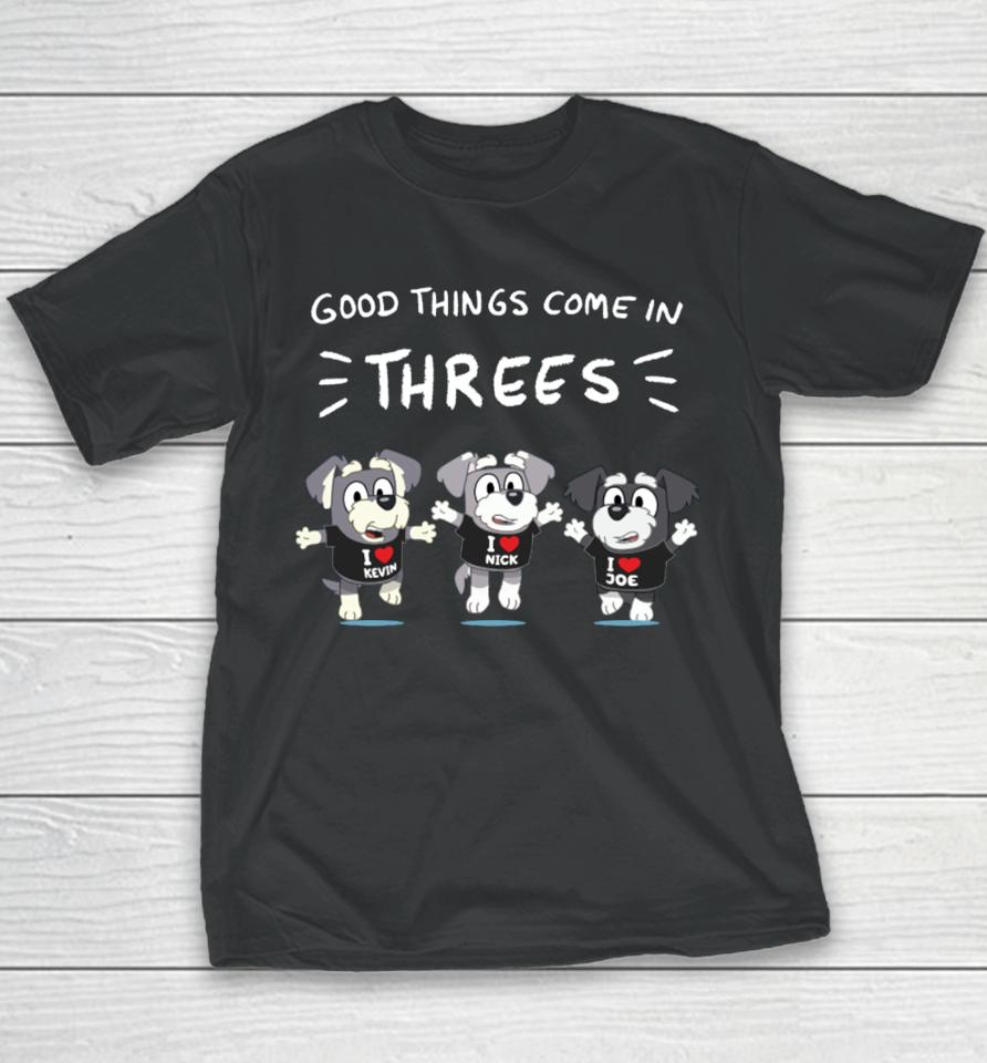 Jonas Brothers Good Things Time Threes Youth T-Shirt