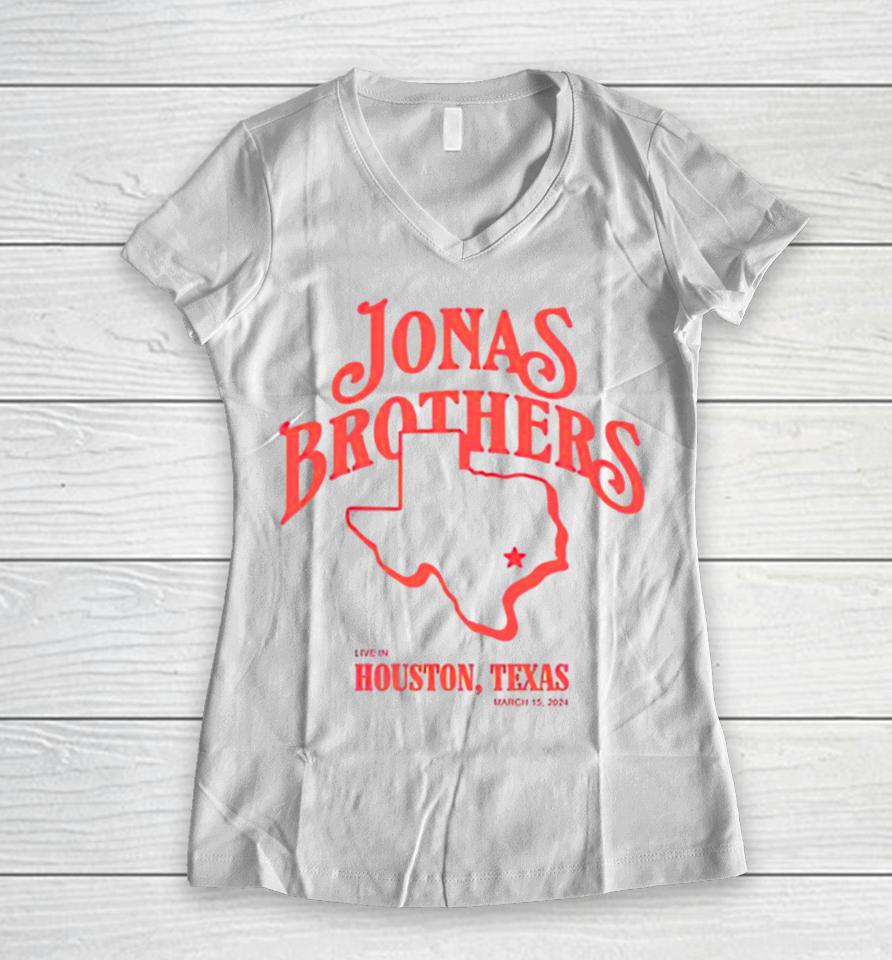 Jonas Brothers Houston Rodeo Texas State Women V-Neck T-Shirt