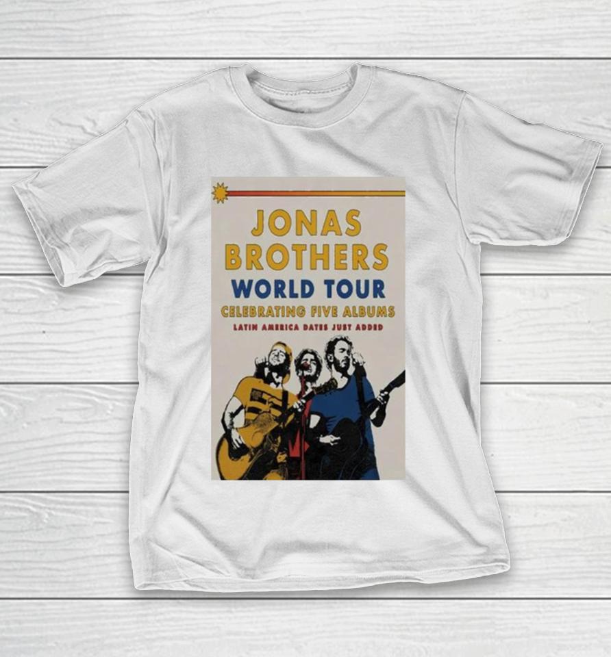 Jonas Brothers World Tour 2024 Celebrating Five Albums Latin America Poste T-Shirt