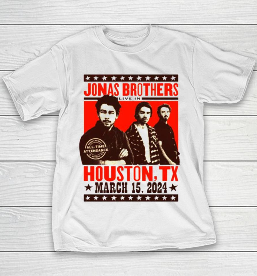 Jonasbrothers Live In Houston Rodeo March 15 2024 Youth T-Shirt