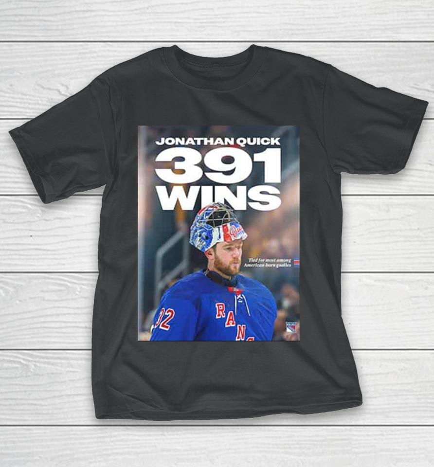 Jonathan Quick 391 Wins With New York Rangers Nhl 2024 T-Shirt