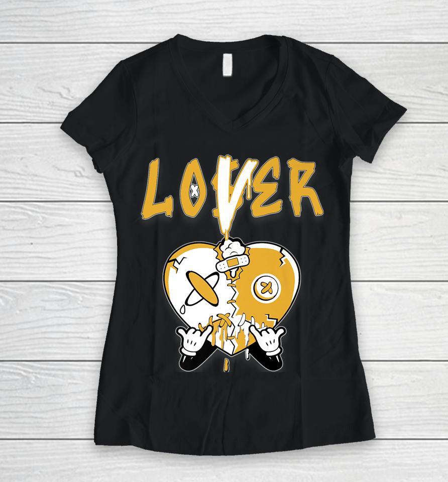 Jordan 14 Ginger To Match Loser Lover Heart Women V-Neck T-Shirt