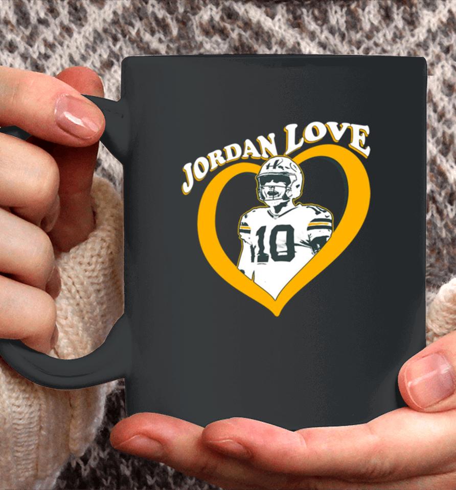Jordan Love 10 Green Bay Packers Heart Coffee Mug