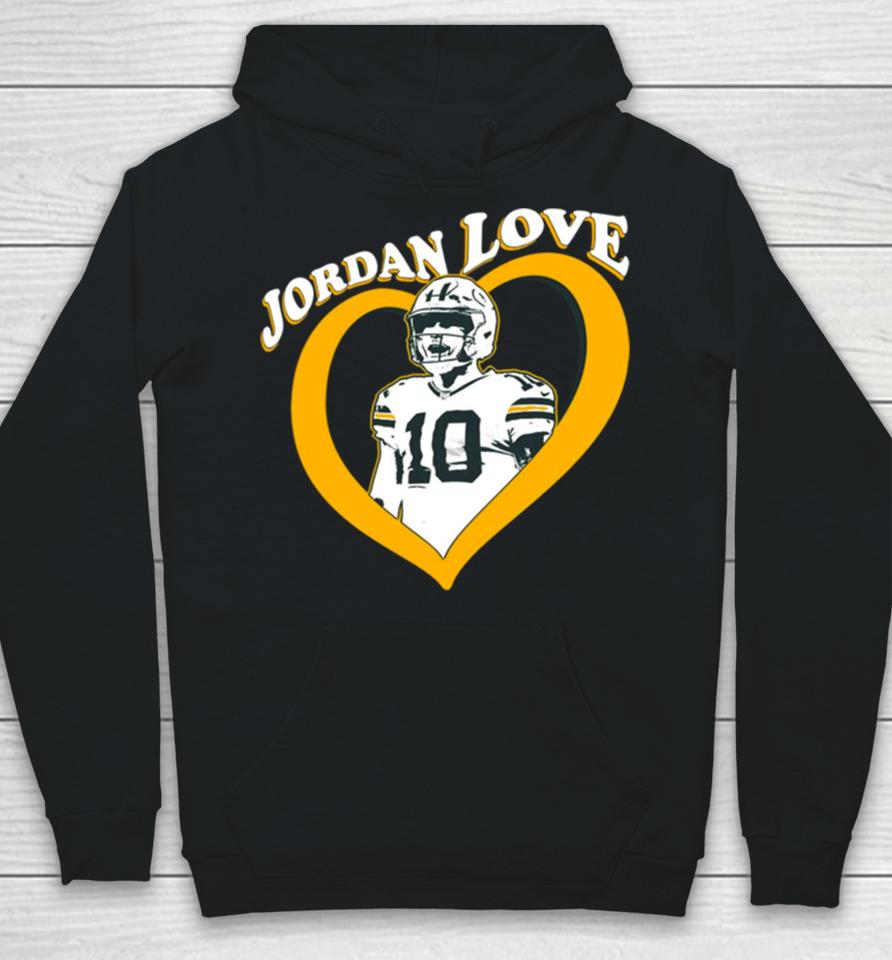 Jordan Love 10 Green Bay Packers Heart Hoodie