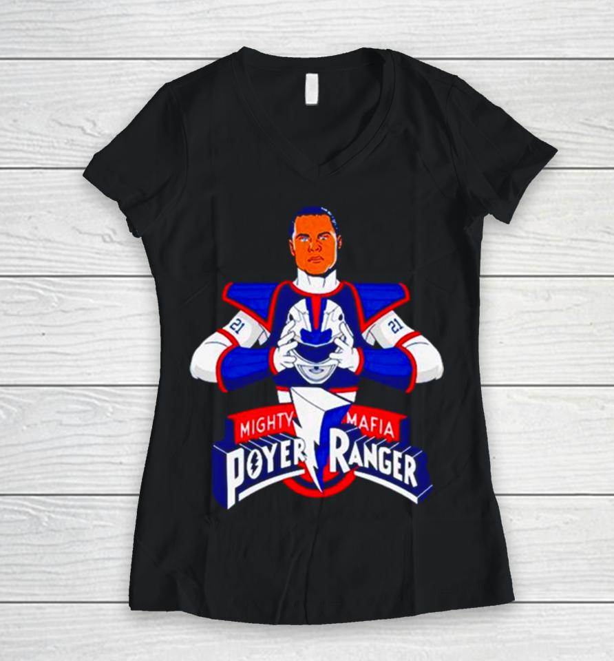 Jordan Poyer Bills Mighty Mafia Poyer Ranger Women V-Neck T-Shirt