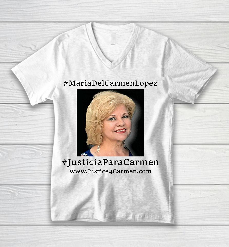 Jose Antonio Lopez Maria Del Carmen Lopez Justicia Para Carmen Unisex V-Neck T-Shirt