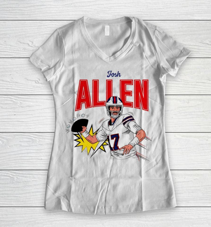 Josh Allen Buffalo Bills Football Women V-Neck T-Shirt