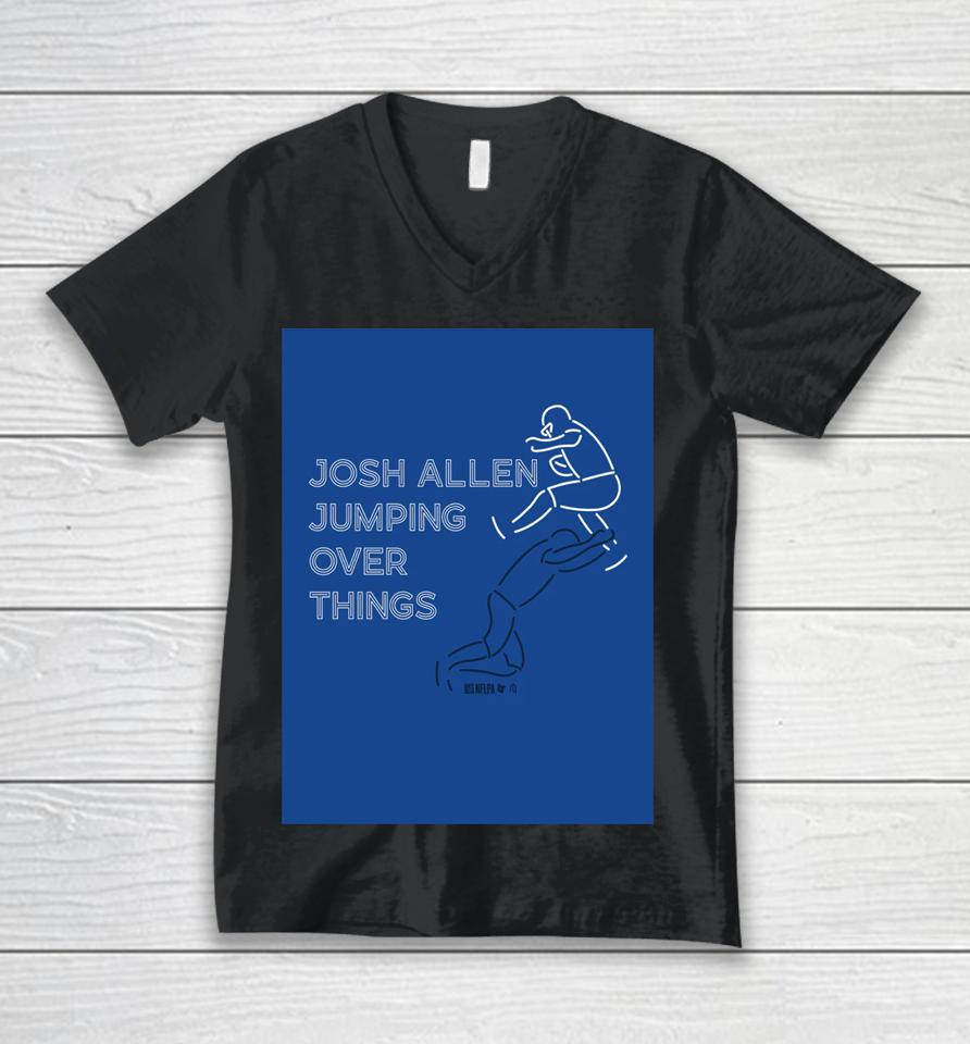 Josh Allen Jumping Over Things Unisex V-Neck T-Shirt
