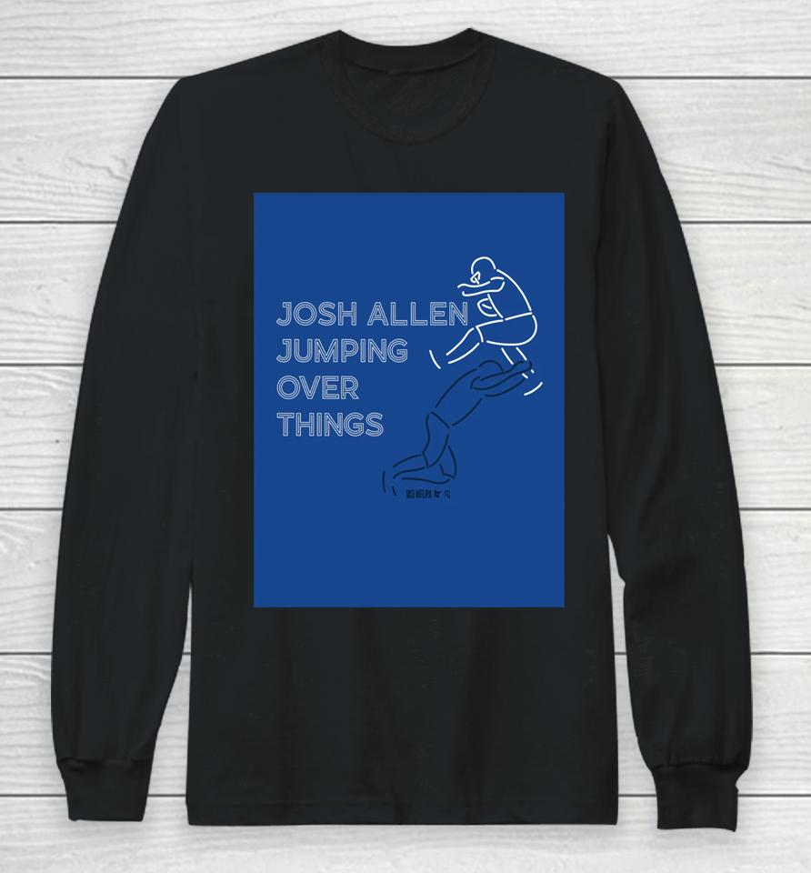 Josh Allen Neon Hurdle Art Print – Nflpa – Breakingt Long Sleeve T-Shirt