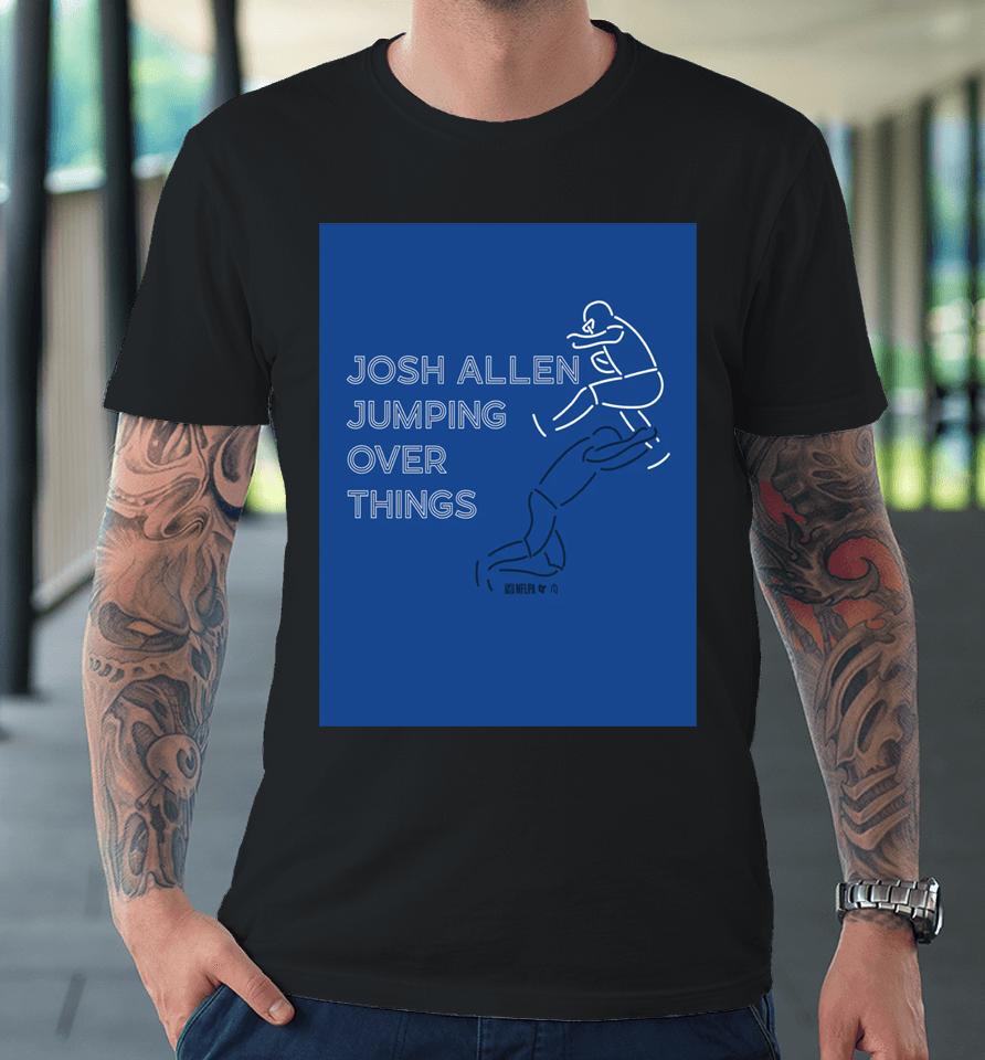 Josh Allen Neon Hurdle Art Print – Nflpa – Breakingt Premium T-Shirt