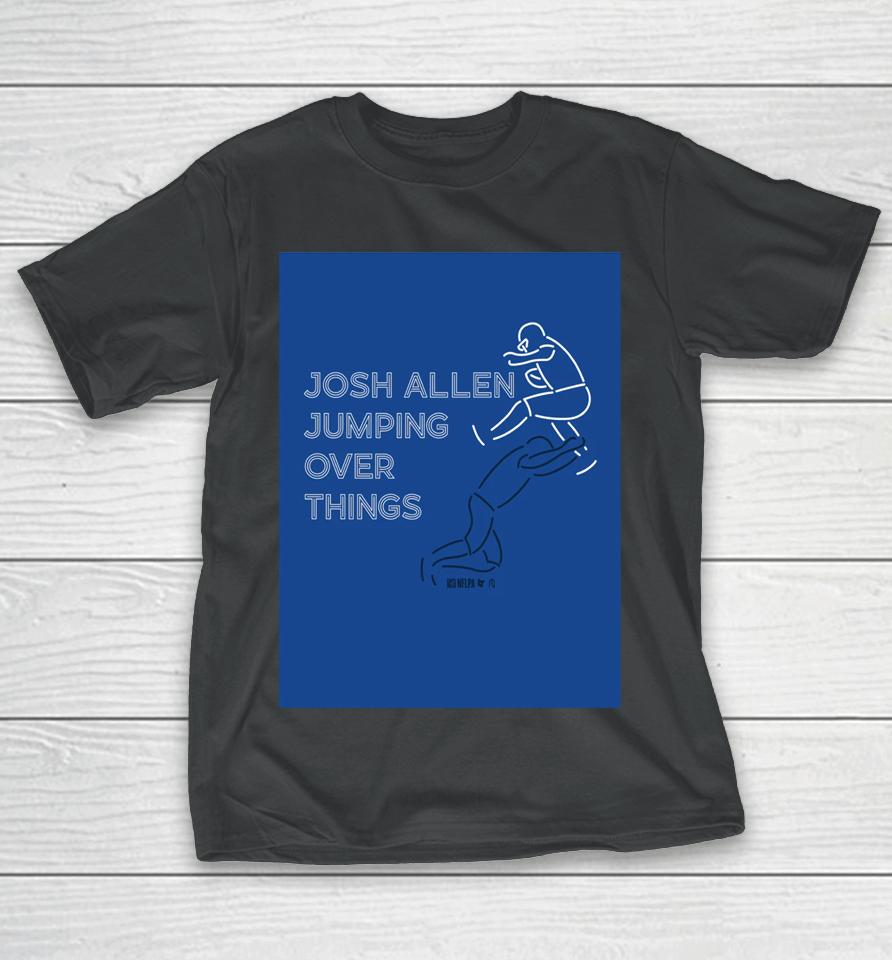 Josh Allen Neon Hurdle Art Print – Nflpa – Breakingt T-Shirt