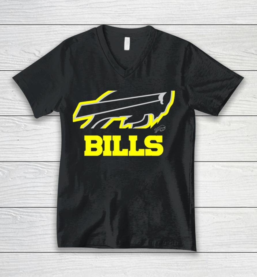 Josh Allen Wearing Buffalo Bills Volt Unisex V-Neck T-Shirt