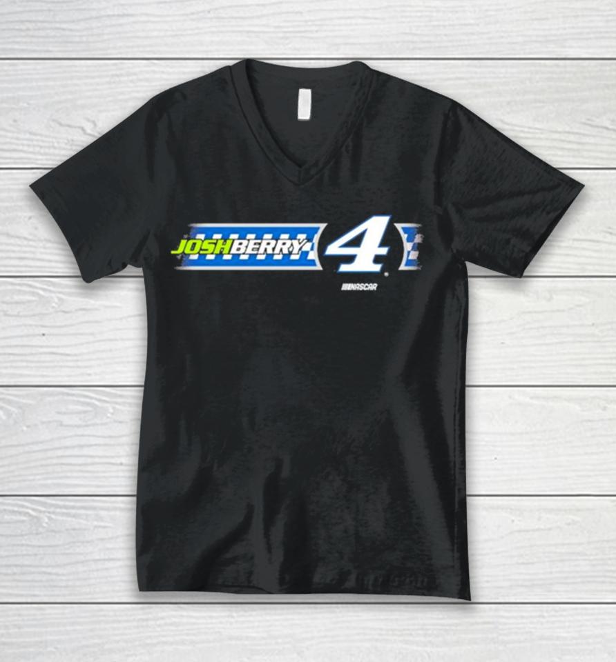 Josh Berry Nascar Stewart Haas Racing Team Collection Heather Charcoal Lifestyle Unisex V-Neck T-Shirt