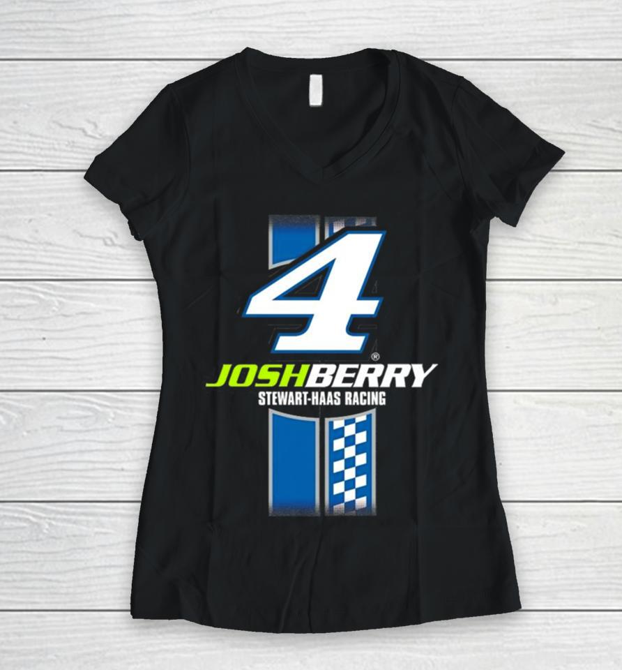 Josh Berry Stewart Haas Racing Team Collection Lifestyle Women V-Neck T-Shirt