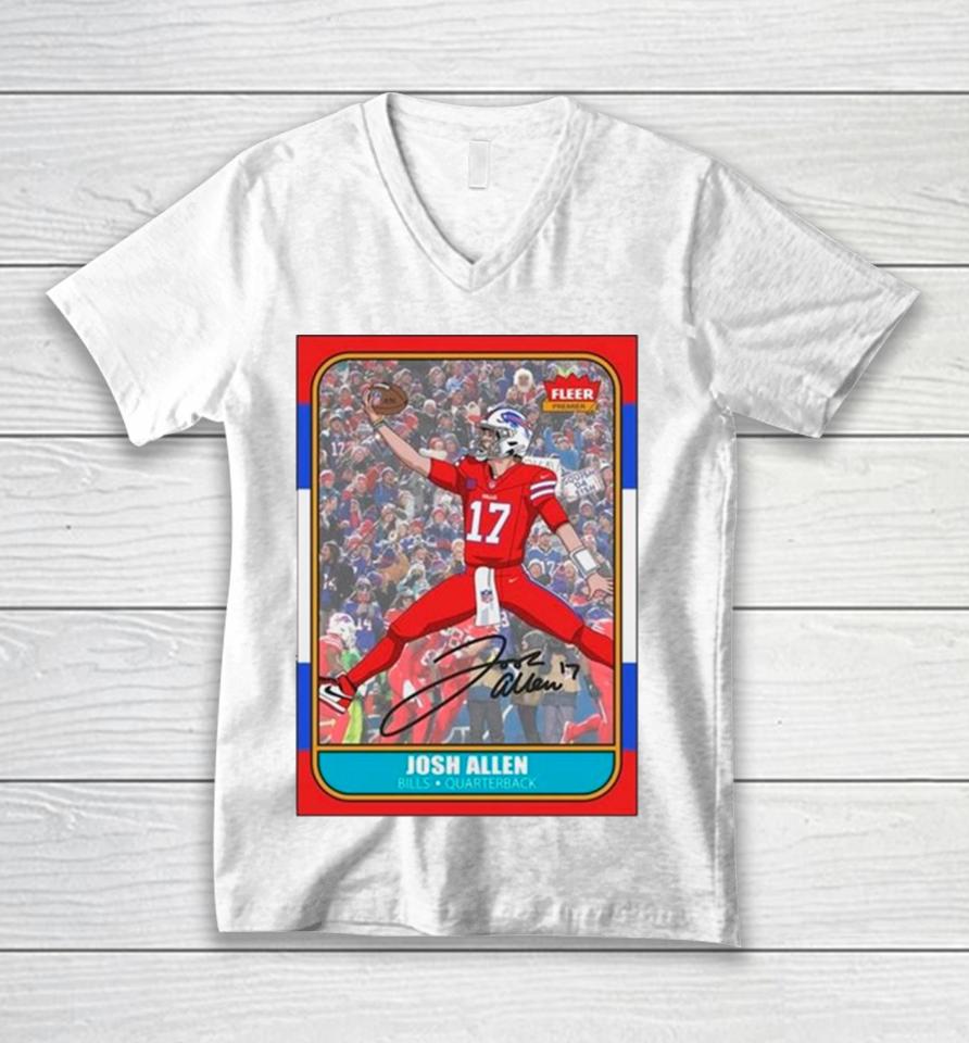 Josh Rookie Buffalo Bills Quarterback Card Unisex V-Neck T-Shirt