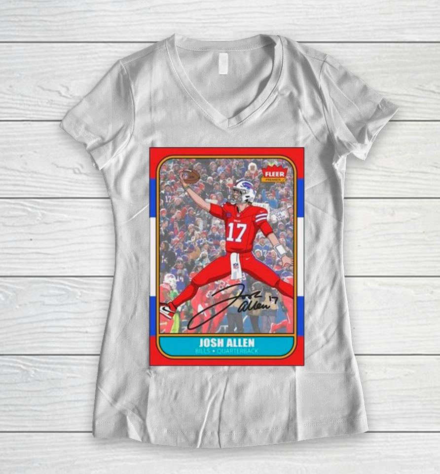 Josh Rookie Buffalo Bills Quarterback Card Women V-Neck T-Shirt