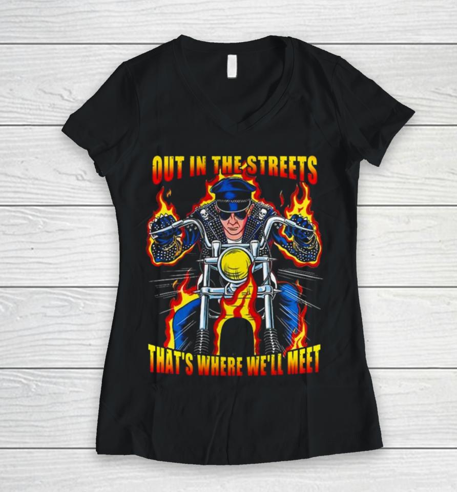 Judas Priest Out In The Streets That’s Where We’ll Meet Women V-Neck T-Shirt