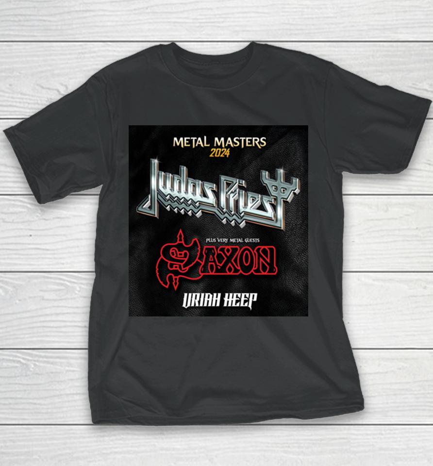 Judas Priest Uk Tour 2024 With Saxon And Uriah Heep Youth T-Shirt