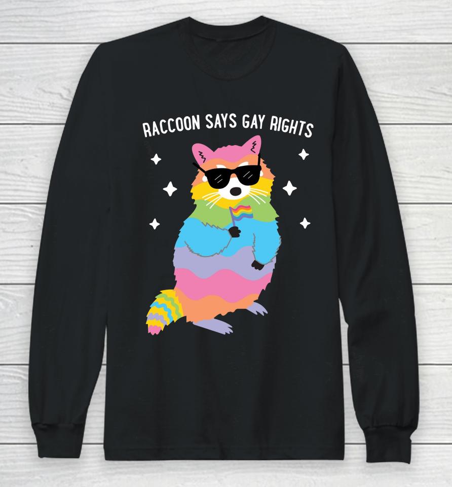 Juicybodygoddess Raccoon Says Gay Rights Long Sleeve T-Shirt