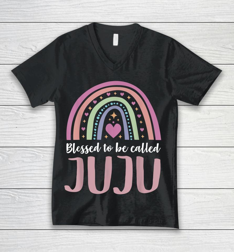 Juju Tee Shirt For Grandma Women Mothers Day Blessed Juju Unisex V-Neck T-Shirt