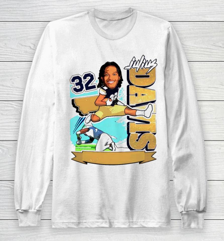 Julius Davis 32 Montana State Bobcats Running Back Long Sleeve T-Shirt