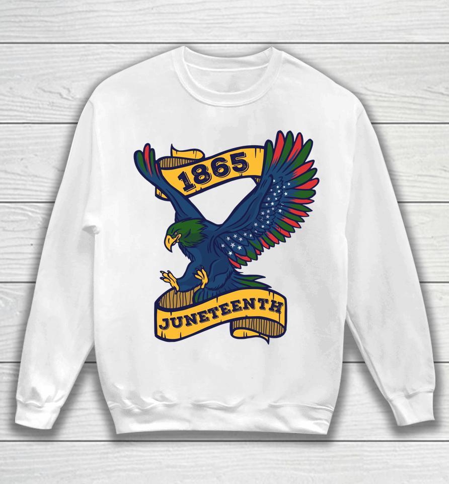 Juneteenth 1865 Black Free-Ish Eagle African American Flag Sweatshirt