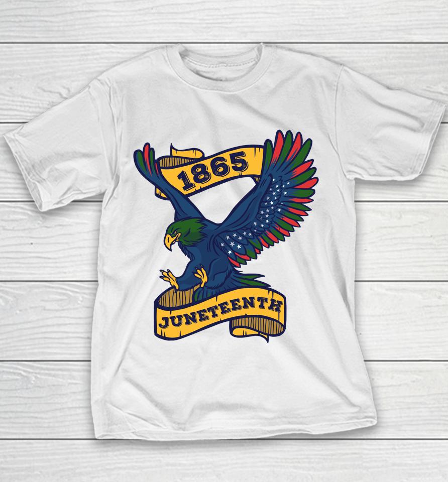Juneteenth 1865 Black Free-Ish Eagle African American Flag Youth T-Shirt