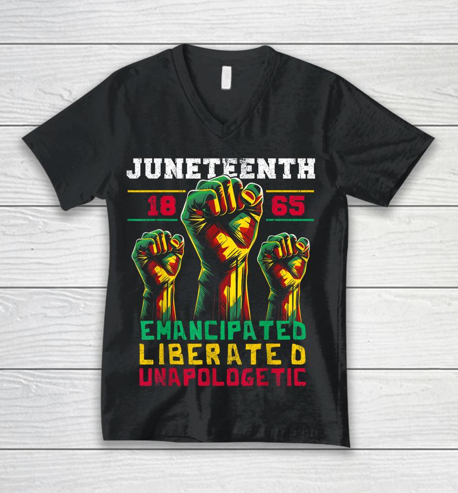 Juneteenth 1865 Black History African American Freedom Unisex V-Neck T-Shirt