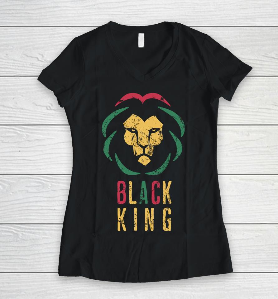 Juneteenth 1865 Black History Proud Black King Women V-Neck T-Shirt