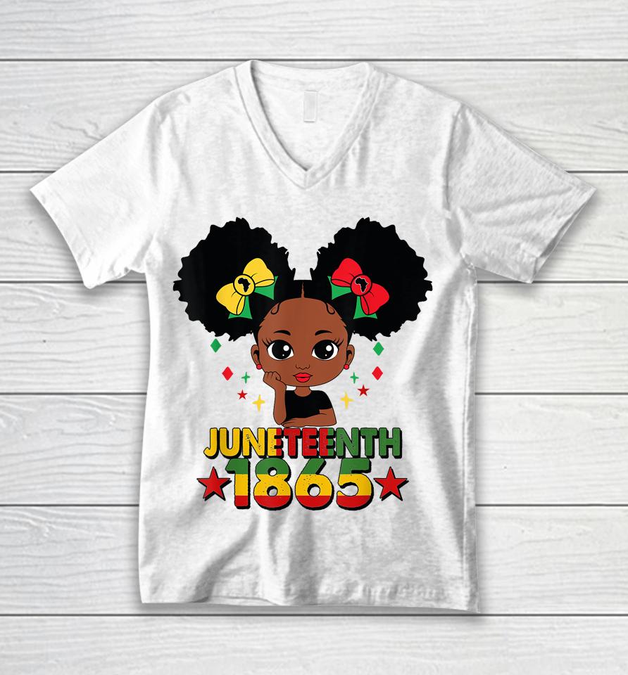 Juneteenth 1865 Celebrate Kids African American Black Unisex V-Neck T-Shirt