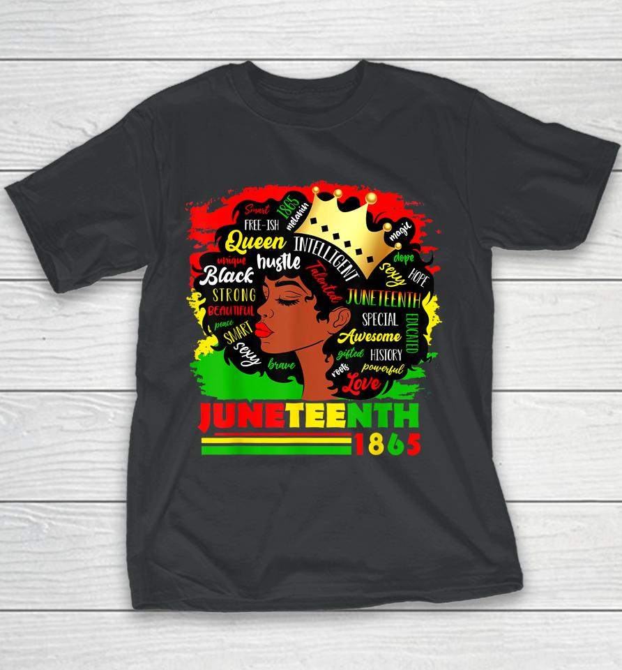 Juneteenth 1865 Pride Celebrate Black Women African American Youth T-Shirt