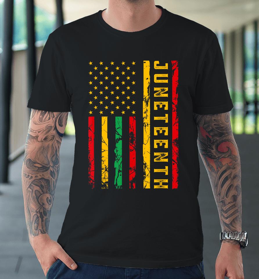 Juneteenth American Flag African Premium T-Shirt